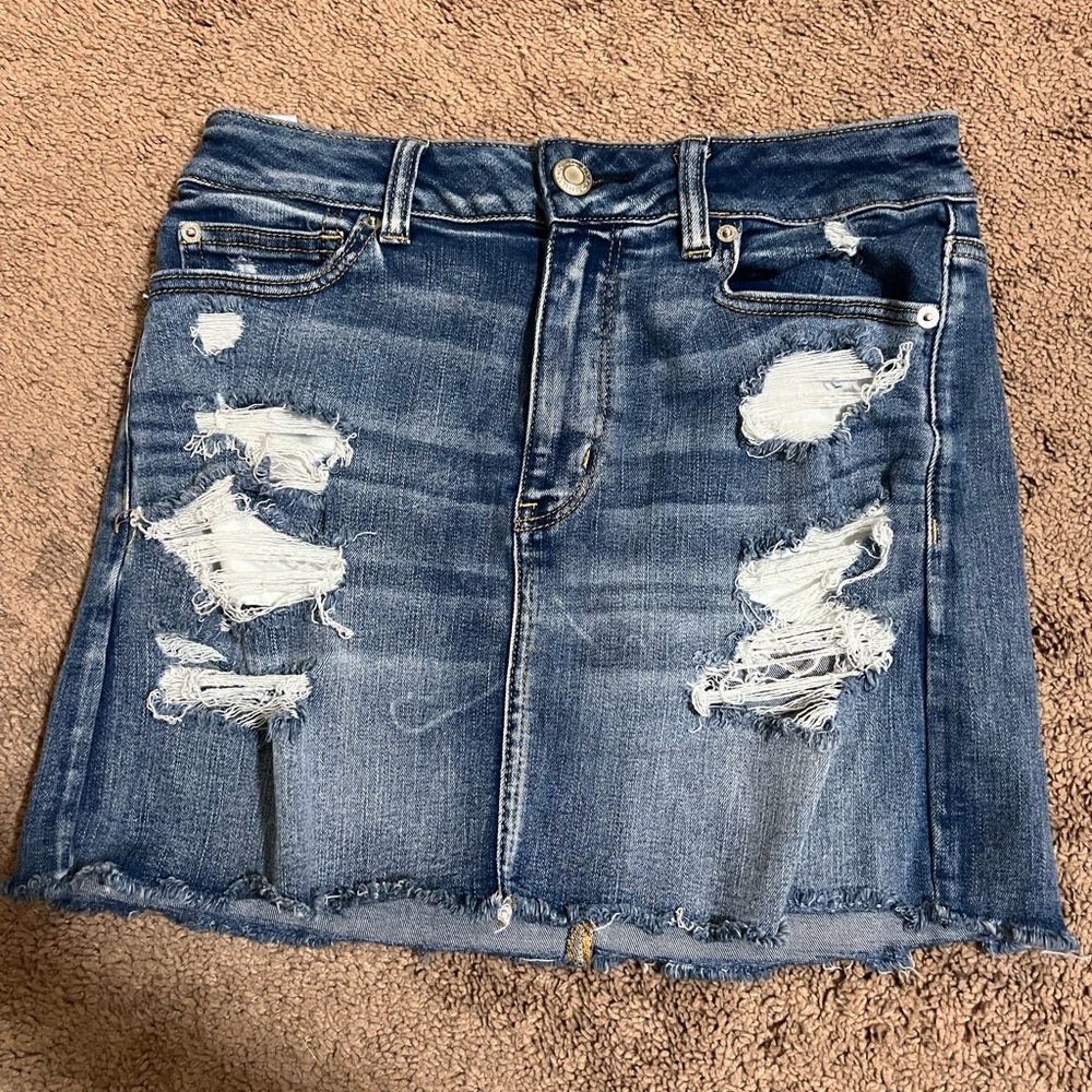 aeo jean skirt!!